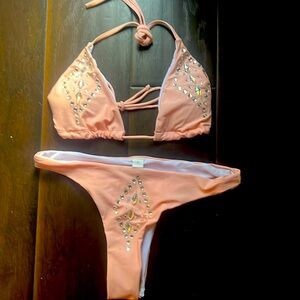 Brazilian Bling Peach Bikini